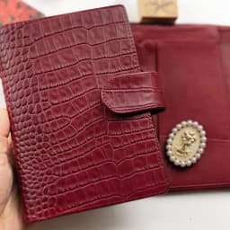 Genuine Leather A6 Personal Notebook Diary Planner Croc Grain 26mm Rings Journal Stationery Notepad Agenda Organizer Big Pocket