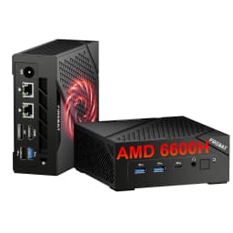 FIREBAT AM02 Mini PC AMD Ryzen 5 6600H CPU 6C/12T 16GB LPDDR5 RAM 512GB SSD Windows 11 Desktop WIFI6 BT5.2 Gaming Computer