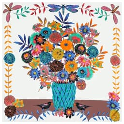 POBING Twill Silk Scarf Women Shawls Forest Animals Print Stoles Bandana Kerchief Hijab Square Scarves Wraps Silk Foulards 130CM