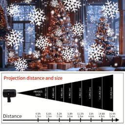 1pc LED Snowflake Projection Light, USB Powered Rotating Snowflake for Christmas,Halloween,Simulating Winter Snow, Passion Party