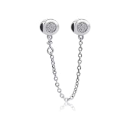 Hot selling 925 Silver Butterfly Crown Round Classic Safety Chain Charm Suitable for Women's Bracelet Fashion DIY Jewelry Gift