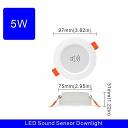 2pcs/lot Led Downlight 5W 7W 9W 220V Sound Sensor Ceiling Light 2.5/3/4 inch Round Led Panel Down Light Voice Control Spotlight