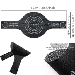 Silicone Bread Sling for Dutch Oven, Reusable Baking Mat with Long Handles, Non-Stick Sheet Liners for Transferable Dough Pastry