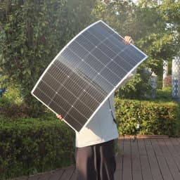 150W-600W Semi-Flexible Monolithic Monocrystalline Solar Panel Kit, 19.8V PV Module, 12V/24V/36V Off-Grid Battery Charger for RV