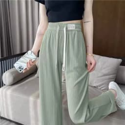 High Waist Wide Leg Pants Women's Summer Thin Ice Silk Drapey Straight Loose Slimming Cool Casual Trousers Korean Style