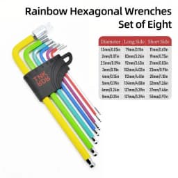 ThinkRider Color Bike Repair Tools L Wrench Bicycle Inner Hexagon Tool Hex Key Wrench Set1.5 2 2.5 3 4 5 6 8 10mm