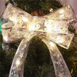 Indoor String Lights Battery Operated Christmas Ribbon with Lights Christmas Tree Accessories Decoration for Christmas New Year
