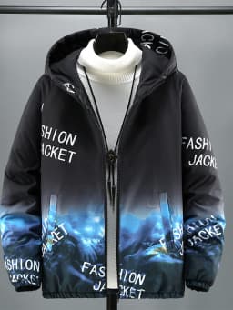 Camouflage Winter Cotton Jacket Thin Men's Wear Resistant Stainproof Warmth Youth Casual Long Sleeve Zipper Hooded Coat