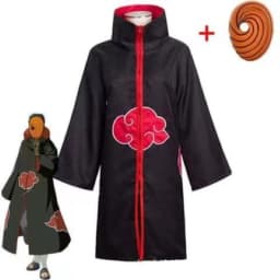 Naruto Akatsuki Tobi Cosplay Full Set: Obito Uchiha Costume with Coat, Mask & Jade Ring – Perfect for Cosplay Events