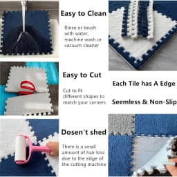 4-20 Piece Plush Play Mat for Babies BPA-Free Interlocking DIY Children's Play Mat Home Decor Floor Protection Carpet