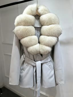 Janveny Luxury Women's Winter Down Jacket 2026 New Large Natural Real Fox Fur Cuff 90% White Duck Down Coat Female Feather Parka