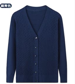 UHYTGF Elegant Mother Spring Autumn Sweater Jacket Single-Breasted Knitted Cardigan For Women Fashion V-Neck Loose Size Coat1447