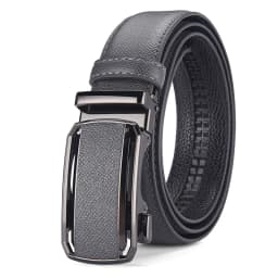 New cross-border men's rubber-injected leather belt, business casual automatic buckle belt, cowhide trouser belt, business belt