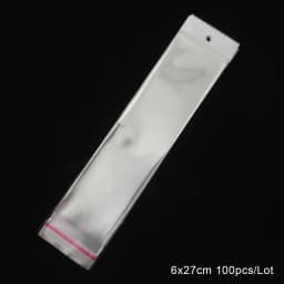 100Pcs 5x10.5cm-8x27cm Opp Bag Self Adhesive Clear Transparent Plastic Storage Bag With Hang Hole Jewelry Gift Packaging Pouches