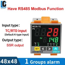 LCTC PID Temperature Controller SSR+Relay 4-20mA Output PID Regulator TC/RTD Input Digital Instrument 48*48 48*96 72* 72mm