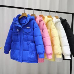 2026 New Women Down Cotton Coat Winter Jacket Female Mid Length Version Loose Outwear Thick Warm Parkas Hooded Outcoat