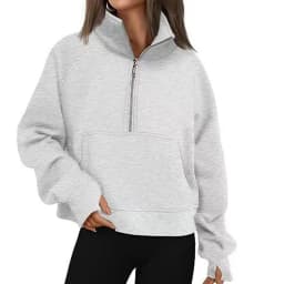 New Spring Autumn Stand Collar Solid Color Sweatshirt Long Sleeve Tops Loose Half Zip Pullover Women's Daily Casual Sweatshirt