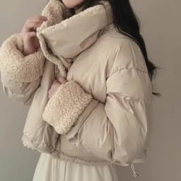 Stand Collar Drawstring Parkas Thicked Outerwears Lambswool Ropa Mujer 2025 Woman Casaco Autumn Winter Single Breasted Jacket
