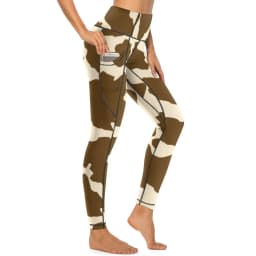 Cow Pattern Leggings Sexy Black Spots Print High Waist Yoga Pants Novelty Stretch Leggins Lady Design Running Sports Tights