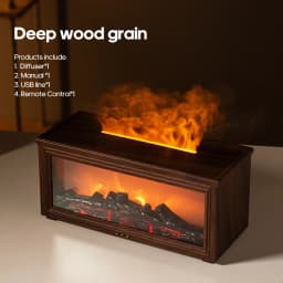 Simulated Fireplace Flames Aroma Diffuser Aromatherapy Ultrasonic Air Humidifier Sprayer Remote Controls/Essential Oil Set