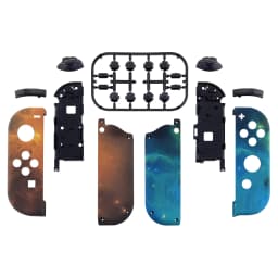 eXtremeRate Custom Patterned Controller Housing Shell Case with Full Set Buttons for NS Switch JoyCon & OLED Joycon - Wood Grain
