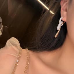 European And American Light Luxury Elegant Zircon Double Geometric Hoop Earrings Fashion Simple Metal Jewelry Party Gifts