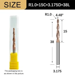 Carbide Spiral Tapered Ball Nose End Mill 6mm Shank 2 Flutes Router Bit Woodworking CNC 2D 3D Carving Bits Wood Milling Cutter