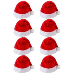 Fluffy Red Santa Hats Set with Plush Brim and Liner for Adults Men Women - Christmas, New Year Party Supplies & Gifts