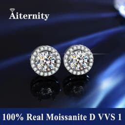 100% Moissanite S925 Sterling Silver Stud Earrings For Women And Men With 2 Certificates Pass Diamond Tester Pen Fine Jewelry
