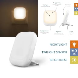EU Plug LED Sensor Night Light Smart Dusk‑to‑Dawn Warm Light for Room Corridor Bathroom Home Decor