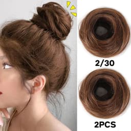 Synthetic rubber band elastic hair ring multi-color heat-resistant bun hair extension wig that surrounds a woman's ponytail