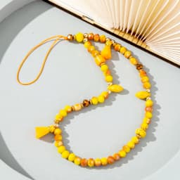 Fashion Acrylic Mobile Phone Chain Five-Pointed Star Pendant Beaded Telephone Lanyard Cellphone Hanging Rope For Women Jewelry