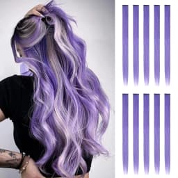 22 Inch Hair Extensions Clip ins, 6/12 Pcs Pink Hair Extensions Colored Hair Extensions Party Highlights Long synthetic Hair