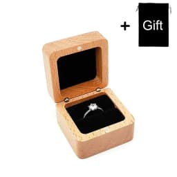 Personalized Natural Wood Ring Box Jewelry Ring Proposal Engagement Wedding Organizer Golden Marriage Lover Anniversary Gift