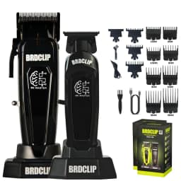 Professional Electric Hair Clipper BRD 106 with Base 7500RPM Hair Trimmer for Man DK-078 DLC Blade 7200RPM Barber Shop 2PC Set