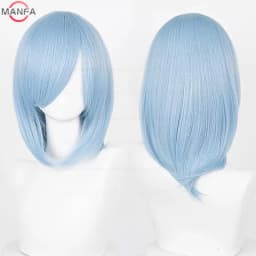 40cm Medium Basic Anime Cosplay Wig Bang Blond Black White Red Pink Green Brown Gold Blue Heat Resistant Synthetic Hair Wigs