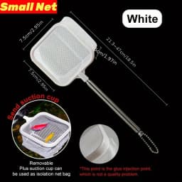 Aquarium Square Fishing Net With Suction Cup Extendable Long Handle Fishing Gear For Catching Fish Shrimp Tank Clean Supplies