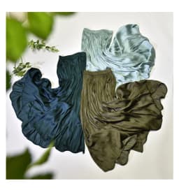 Summer Silky Skirt Elastic High Waist Glossy Silky Long Skirt Sea-Island Filament A-line Skirts Beach Vacation Pearlescent Dress