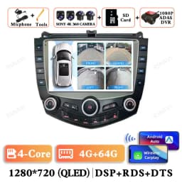 Android 15 For Honda Accord 7 2003 - 2007 Head Unit Stereo Autoradio Navigation 4G LTE 5G WIFI DSP Car Radio Qualcomm AUTO BT