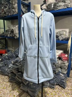 Long Zip Hooded Sweat Jacket For Women Drawstring Long Sleeve Outerwear With Side Pockets For Cold Season Daily Matching