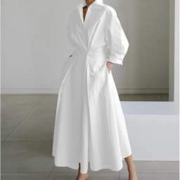 Elegant Women's Summer Dresses 2026 Loose A Line Maxi Shirt Long Sleeve With Pockets Office Commuter Street Casual Long Dress