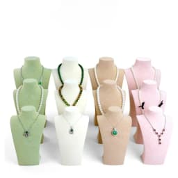 Arctic Snow L Shape Velvet Neck Mannequin Bust Necklace Jewelry Pendant Display Stand Counter Showcase Prop Organizador
