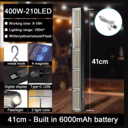 High Power Magnetic LED Light Bar 2026 New Portable USB Rechargeable Work Light 3 Modes IP66 Waterproof Emergency Power Bank
