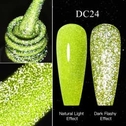 Mtssii Reflective Glitter Gel Pink Sparkling Sequins Gel Nail Polish Soak Off UV Nail Gel Semi-permanent Nail Art Decoration