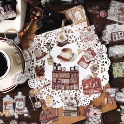 4style 40pcs Vintage Dark Art PET Stickers Creativity Decorative Diary Album Scrapbooking Collage material Junk Journal Supplies