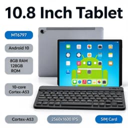 10.8' Screen 8GB RAM 128GB ROM X20L Android 10 CPU MT6797 Processor, 10-core Cortex-A53 2G 3G 4G Calls 2560x 1600 Pixels