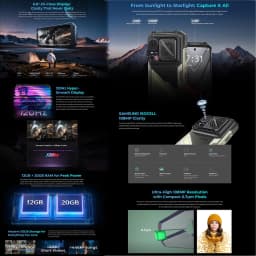 HOTWAV Hyper 8 Ultra Walkie-talkie Rugged Phone 12GB+512GB 6.8" 20MP Night Vision 12000mAh 55W Android 15 Camping Light phone