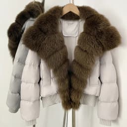 OFTBUY New Winter 90 Duck Down Jacket Women Real Fox Fur Short Warm Puffer Coat Female Fashion Casual Natural Fur Outerwear Lady