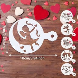 36Pcs Valentine's Day Stencils, Reusable Cookie Coffee Decor Stencils, Love Hollow Template for Baking Dessert DIY Party Decor