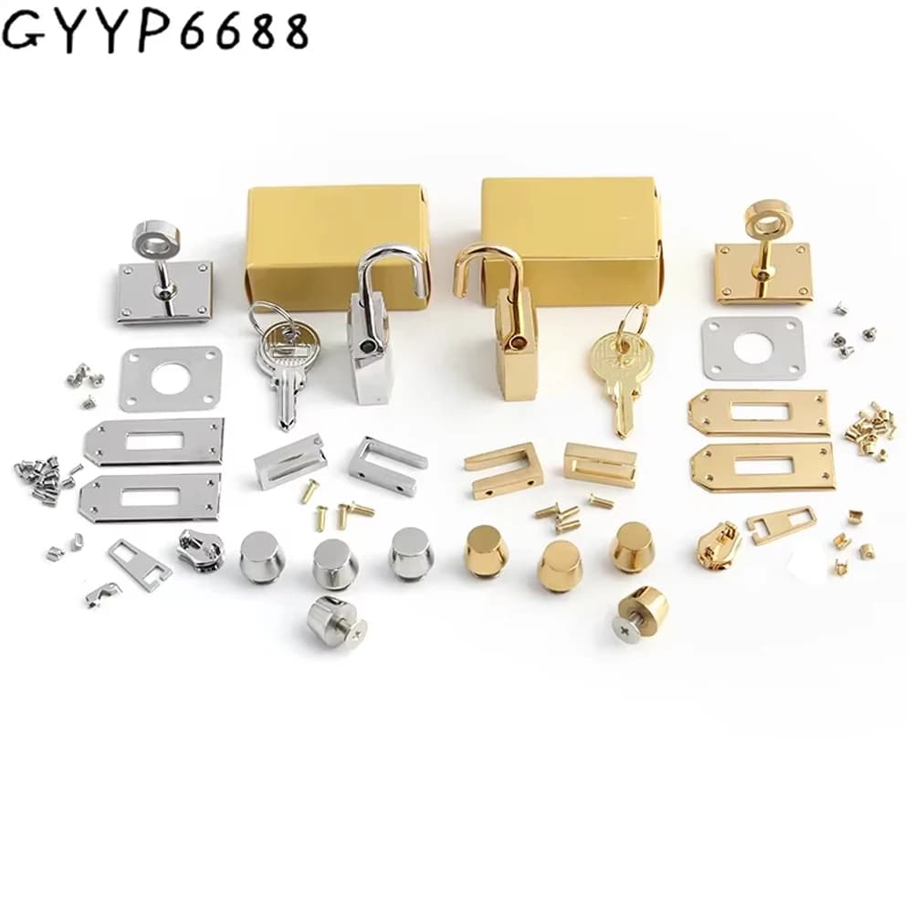 Gold,Silver Stainless Steel Metal Rectangle Hanger Clasp Locks For DIY Craft Handbags Purse Bags Buckles Hardware Accessories